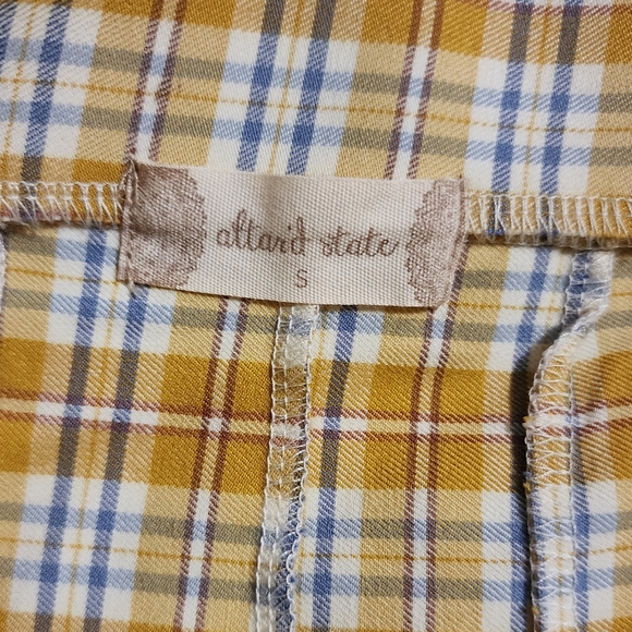 Altar'd State Yellow Plaid Pleated Mini Skirt - Picture 7 of 8